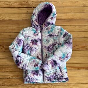 DSG Girls' Purple & Teal Hooded Quilted Jacket
